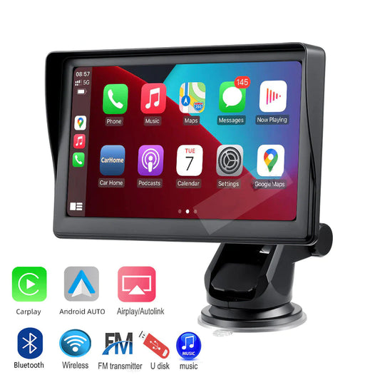 7-Inch Wireless Apple CarPlay & Android Auto Screen + FREE Reverse Camera