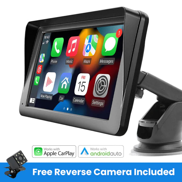 7-Inch Wireless Apple CarPlay & Android Auto Screen + FREE Reverse Camera