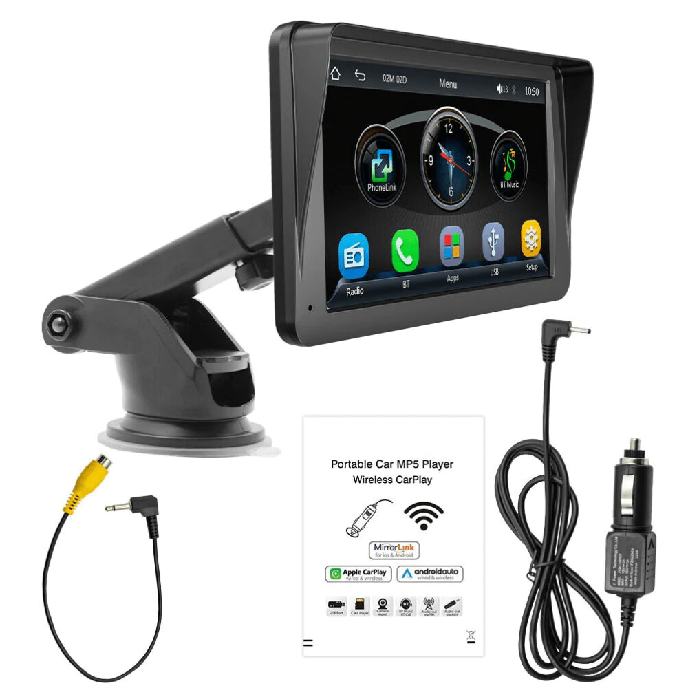 7-Inch Wireless Apple CarPlay & Android Auto Screen + FREE Reverse Camera